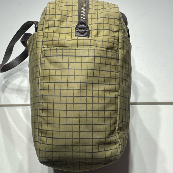 Rare Filson Limited Edition Flyway Green Grid Waxed Tin Cloth Zipper Tote - Picture 4 of 16